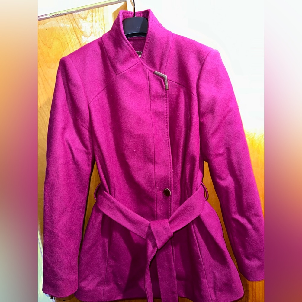 TED BAKER Women's Fuchsia Belted Coat
